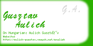 gusztav aulich business card